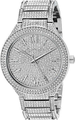 Michael Kors Kerry Crystal Pave Silver Dial Silver Steel Strap Watch For Women - MK3359