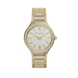 Michael Kors Kerry Crystals Gold Dial Gold Steel Strap Watch For Women - MK3360