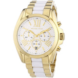 Michael Kors Bradshaw Chronograph White Dial Two Tone Steel Strap Watch For Women - MK5743