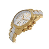 Michael Kors Bradshaw Chronograph White Dial Two Tone Steel Strap Watch For Women - MK5743