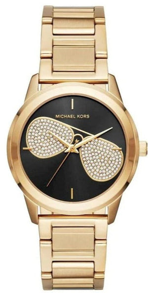 Michael Kors Hartman Analog Quartz Black Dial Gold Steel Strap Watch For Women - MK3647