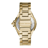 Michael Kors Slim Runway Black Dial Gold Steel Strap Watch for Women - MK3803