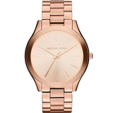 Michael Kors Mini Slim Runway Chronograph Quartz Rose Gold Dial Rose Gold Steel Strap Watch For Women - MK3205