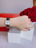 Michael Kors Lake Quartz White Dial Black Leather Strap Watch For Women - MK2762