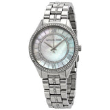 Michael Kors Lauryn Mother of Pearl Dial Silver Steel Strap Watch for Women - MK3900