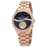 Michael Kors Lauryn Blue Dial Rose Gold Steel Strap Watch for Women - MK3723