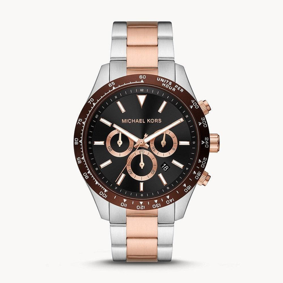 Michael Kors Layton Chronograph Black Dial Two Tone Steel Strap Watch For Men - MK8913