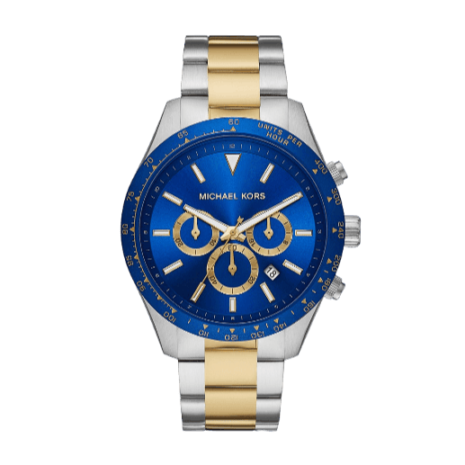 Michael Kors Layton Chronograph Blue Dial Two Tone Steel Strap Watch For Men - MK8825