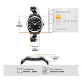 Michael Kors Lennox Analogue Black Dial Two Tone Steel Strap Watch for Women - MK7502