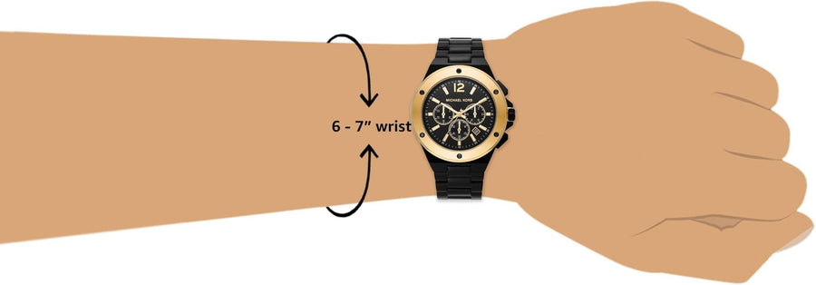 Michael Kors Lennox Chronograph Black Dial Black Steel Strap Watch For Men - MK8941