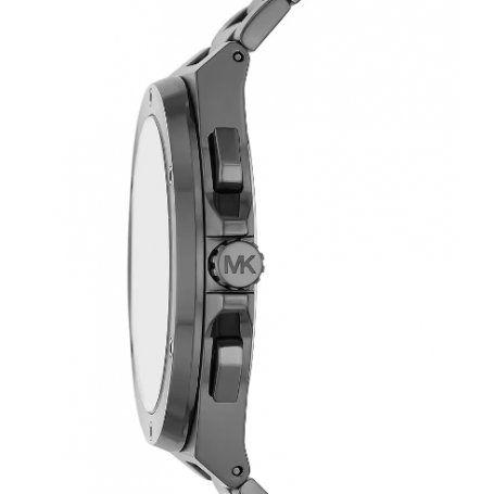 Michael Kors Lennox Chronograph Quartz Grey Dial Grey Steel Strap Watch For Men - MK9102