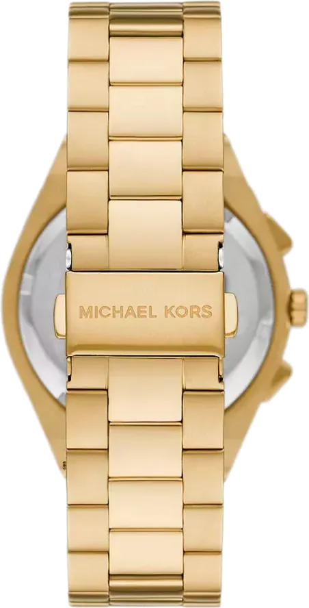 Michael Kors Lennox Chronograph White Dial Gold Steel Strap Watch For Men - MK9120