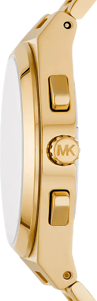 Michael Kors Lennox Chronograph White Dial Gold Steel Strap Watch For Men - MK9120