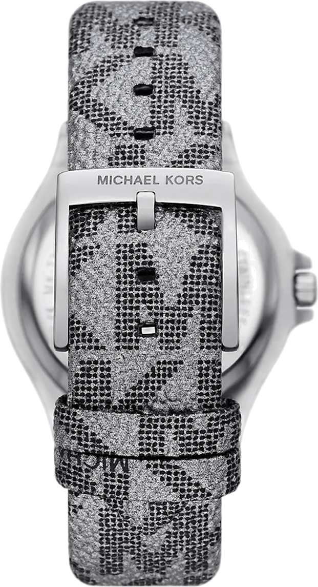 Michael Kors Lennox Quartz Black Dial Grey Leather Strap Watch For Women - MK7309