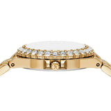 Michael Kors Lennox Quartz Green Dial Gold Steel Strap Watch For Women - MK7395