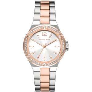 Michael Kors Lennox Three Hand Quartz Silver Dial Two Tone Steel Strap Watch For Women - MK6989