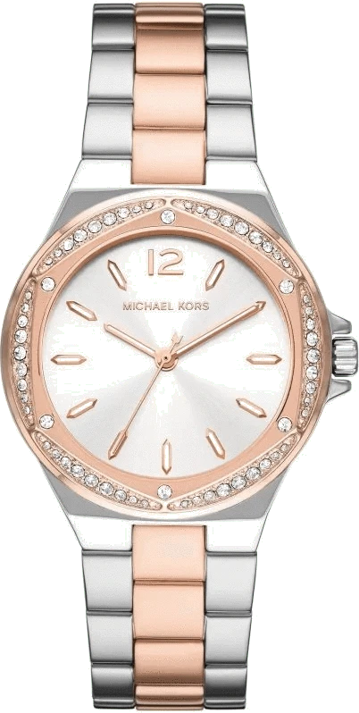 Michael Kors Lennox Three Hand Quartz Silver Dial Two Tone Steel Strap Watch For Women - MK6989