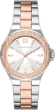 Michael Kors Lennox Three Hand Quartz Silver Dial Two Tone Steel Strap Watch For Women - MK6989