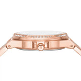 Michael Kors Lennox Three Hand Rose Gold Dial Rose Gold Steel Strap Watch For Women - MK7230
