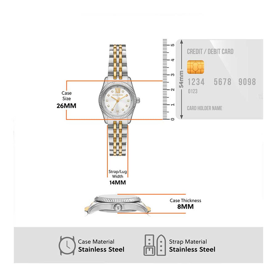 Michael Kors Lexington Analog Silver Dial Two Tone Steel Strap Watch for Women - MK4740