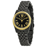 Michael Kors Lexington Quartz Black Dial Black Steel Strap Watch for Women - MK3299