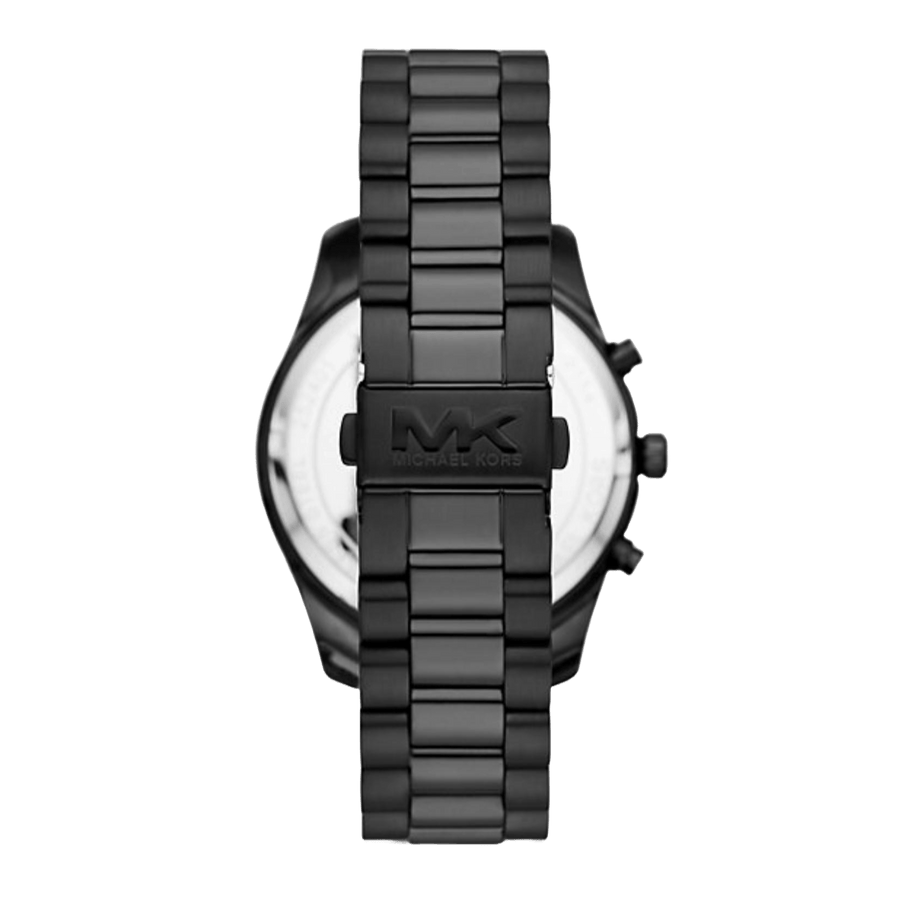 Michael Kors Lexington Chronograph Black Dial Black Steel Strap Watch for Men - MK9154