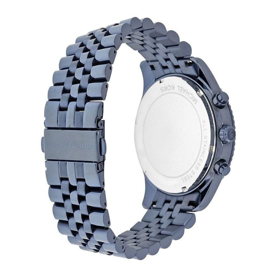 Michael Kors Lexington Chronograph Blue Dial Blue Steel Strap Watch for Men - MK8480