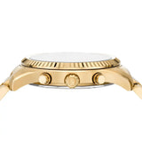 Michael Kors Lexington Chronograph Blue Dial Gold Steel Strap Watch for Men - MK9153