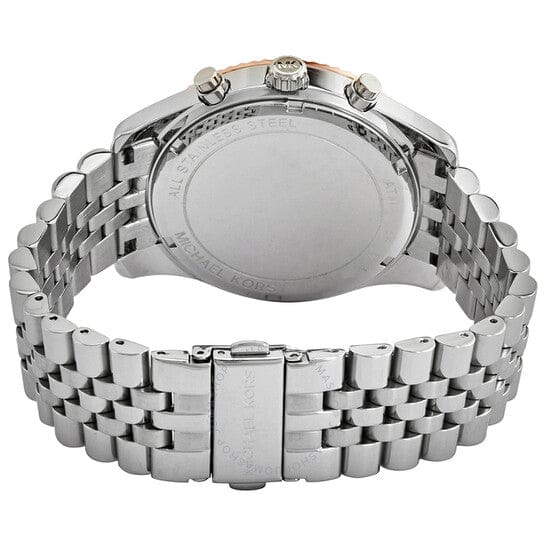 Michael Kors Lexington Chronograph Blue Dial Silver Steel Strap Watch For Men - MK8689