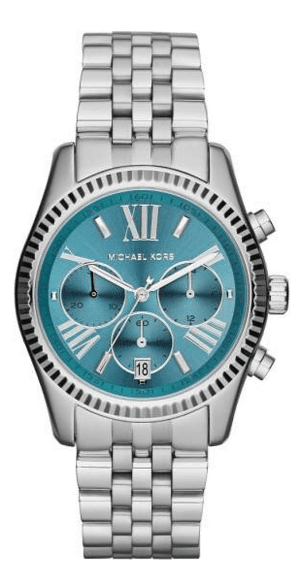 Michael Kors Lexington Chronograph Blue Dial Silver Steel Strap Watch For Women - MK5887