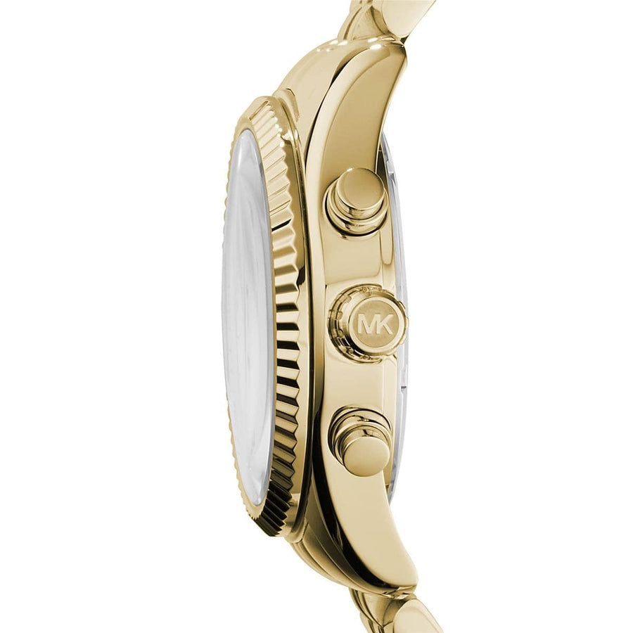 Michael Kors Lexington Chronograph Gold Dial Gold Steel Strap Watch for Women - MK5556