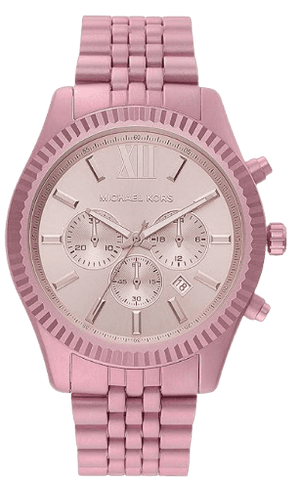 Michael Kors Lexington Chronograph Pink Dial Pink Steel Strap Watch for Women - MK8792