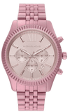 Michael Kors Lexington Chronograph Pink Dial Pink Steel Strap Watch for Women - MK8792