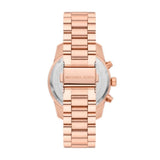 Michael Kors Lexington Chronograph Rose Gold Dial Rose Gold Steel Strap Watch for Women - MK7242