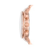 Michael Kors Lexington Chronograph Rose Gold Dial Rose Gold Steel Strap Watch for Women - MK7242