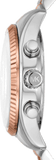 Michael Kors Lexington Chronograph Rose Gold Dial Two Tone Steel Strap Watch For Women - MK7219