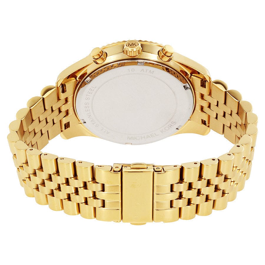 Michael Kors Lexington Crystals Gold Dial Gold Steel Strap Watch for Men - MK8494