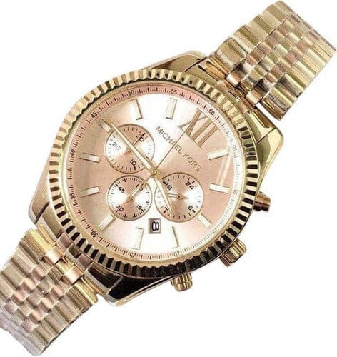 Michael Kors Lexington Gold Dial Gold Steel Strap Watch for Women - MK6473
