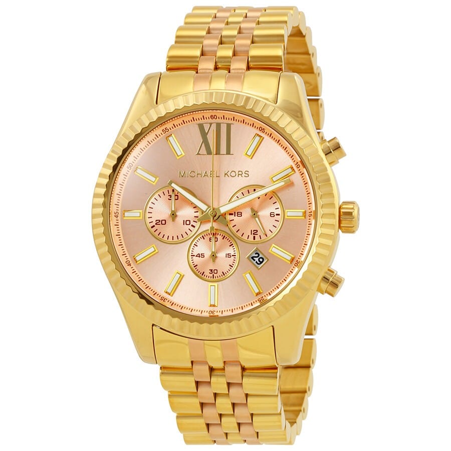 Michael Kors Lexington Gold Dial Gold Steel Strap Watch for Women - MK6473