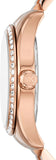 Michael Kors Lexington White Dial Rose Gold Steel Strap Watch for Women - MK1088