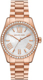 Michael Kors Lexington White Dial Rose Gold Steel Strap Watch for Women - MK1088