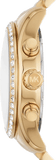 Michael Kors Lexington Mother of Pearl White Dial Gold Steel Strap Watch For Women - MK7241