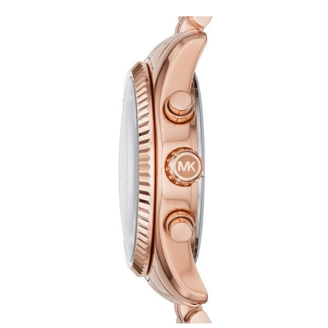 Michael Kors Lexington Purple Dial Rose Gold Steel Strap Watch For Women - MK6207