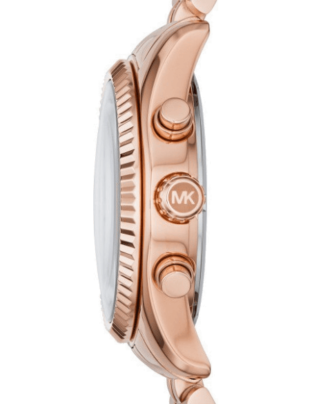 Michael Kors Lexington Purple Dial Rose Gold Steel Strap Watch For Women - MK6207