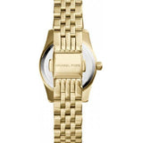 Michael Kors Lexington Quartz Pink Dial Gold Steel Strap Watch For Women - MK3270