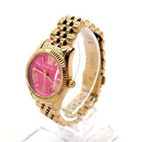 Michael Kors Lexington Quartz Pink Dial Gold Steel Strap Watch For Women - MK3270