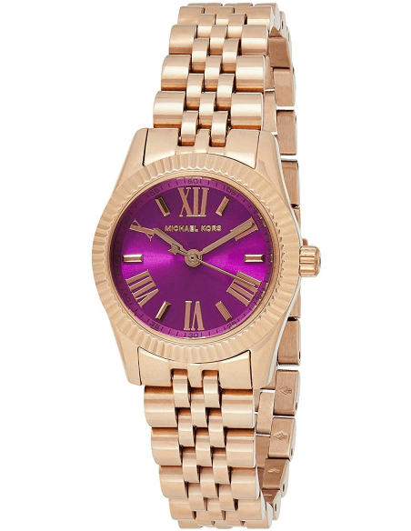 Michael Kors Lexington Quartz Pink Dial Rose Gold Steel Strap Watch For Women - MK3273