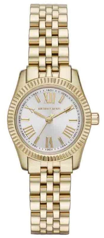Michael Kors Lexington Quartz Silver Dial Gold Steel Strap Watch For Women - MK3229