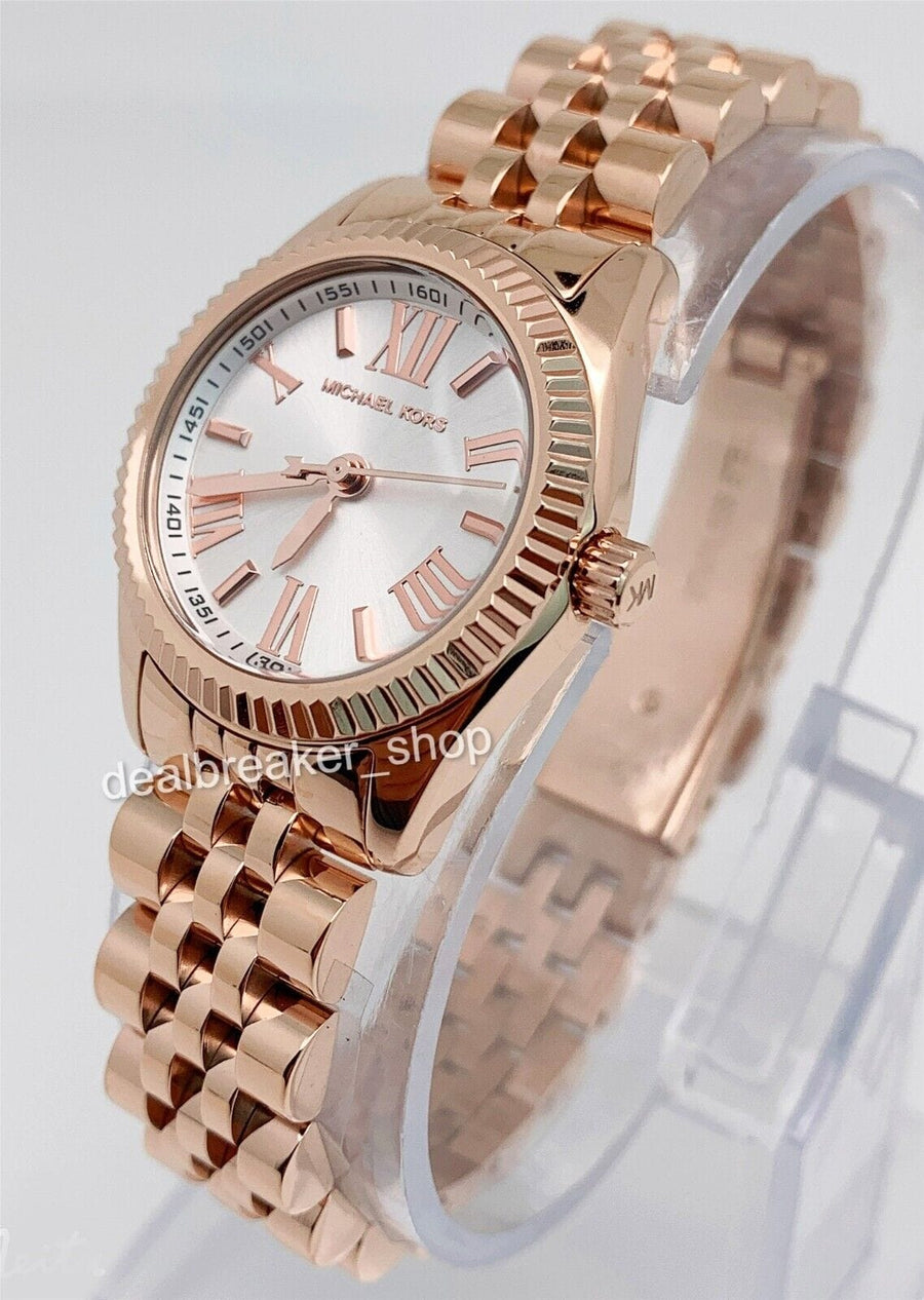 Michael Kors Lexington Quartz White Dial Rose Gold Steel Strap Watch For Women - MK3230