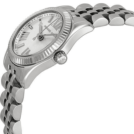 Michael Kors Lexington Quartz White Dial Silver Steel Strap Watch For Women - MK3228